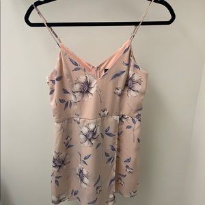 Lulus pink floral romper size xs